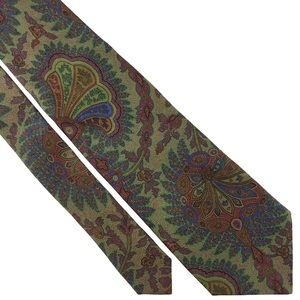 Coach Green Paisley 100% Silk Tie